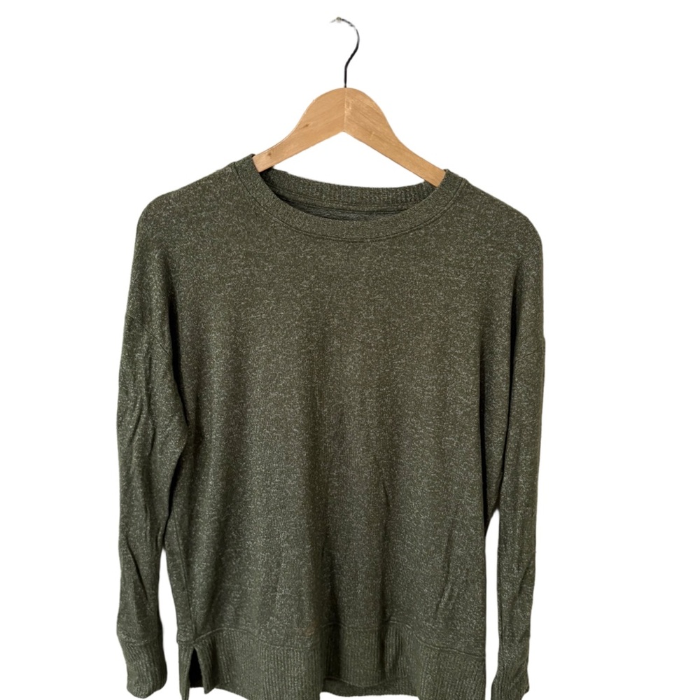 Time and Tru Olive Green Long Sleeve Lightweight Sweater Size XS (0-2)